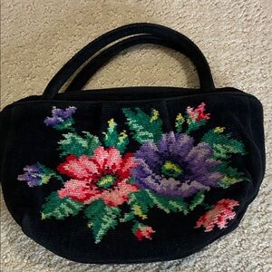 Feiler Germany chenille floral tapestry handbag 👝